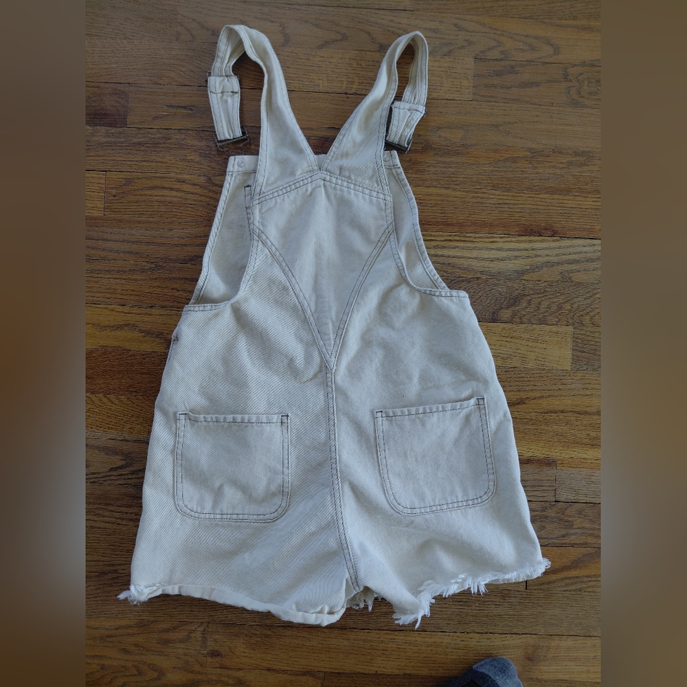 Pistola Beige Canvas Overalls Utility Dungarees Front Pocket | Minimalist Work - Picture 6 of 7